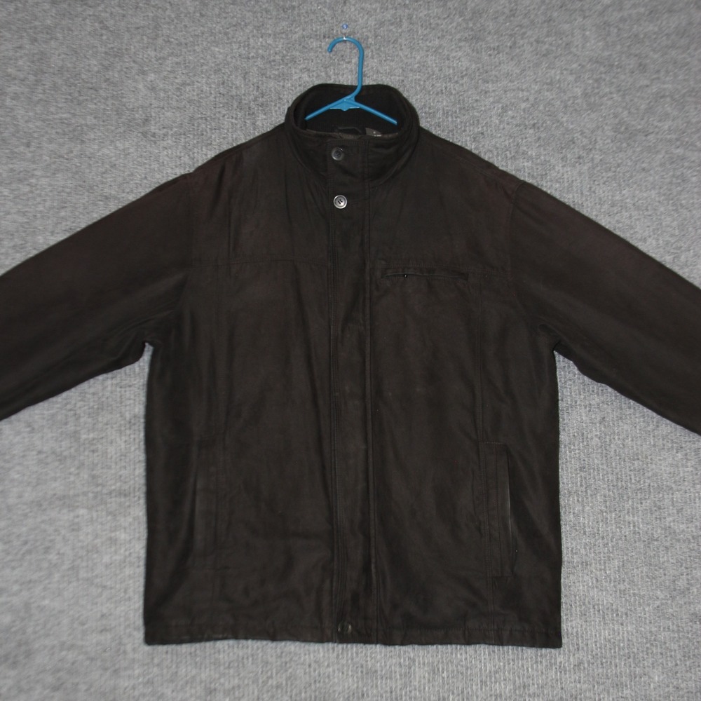 St Johns Bay Jacket Mens L Dark Brown Quilted Blanket Lined Fall‎ Outerwear Warm
